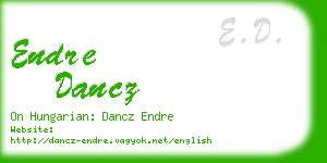 endre dancz business card